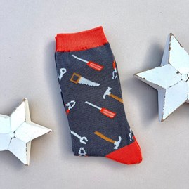 Men's socks father's day socks bamboo socks tool socks grey one size Men's Bamboo Tools Socks in Grey