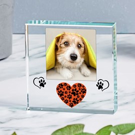 Personalised Pet Heart Photo Glass Token