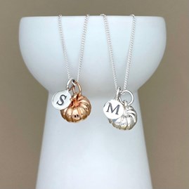 Personalised Pumpkin Sterling Silver Necklace