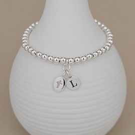 Baptism jewellery Baptism gifts for girls bracelet gift sterling silver cross personalise letter Personalised Silver Baptism Cross Bead Bracelet