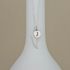 Personalised Sterling Silver Angel Wing Necklace