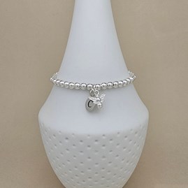 Personalised Sterling Silver Bee Charm Bracelet