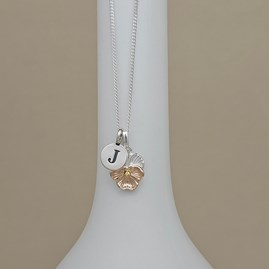 Personalised Sterling Silver Violet Flower Necklace