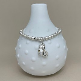 Personalised Teddy Bear Charm Bead Bracelet