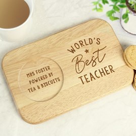 Personalised 'World's Best' Wooden Coaster Tray