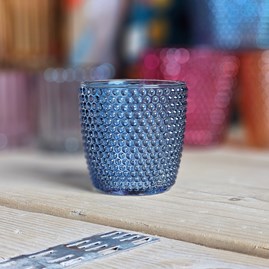 Spot Glass Blue Tea Light Holder