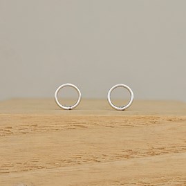 Sterling Silver Circle Stud Earrings