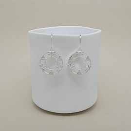 Sterling Silver Dragonfly and Moth Circle Hook Earrings