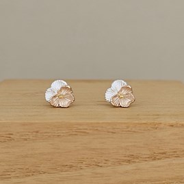Sterling Silver Violet Flower Stud Earrings