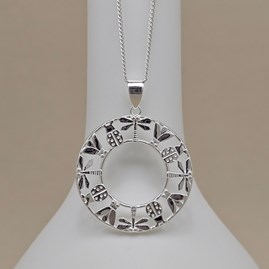 Sterling Silver Woodland Wildlife Circle Charm Necklace