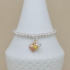 Trio Of Hearts Beaded Bracelet