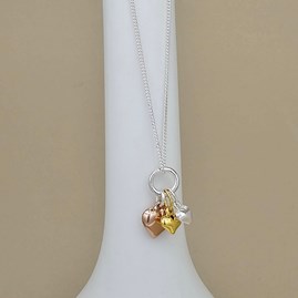 Bridal Jewellery Bridesmaid Jewellery Wedding Jewellery Flower Girl Maid of Honour Jewellery Trio Of Hearts Sterling Silver Necklace