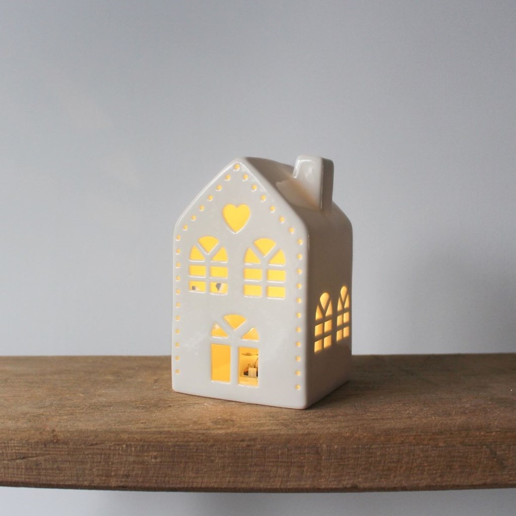 Ceramic Light Up House With Heart