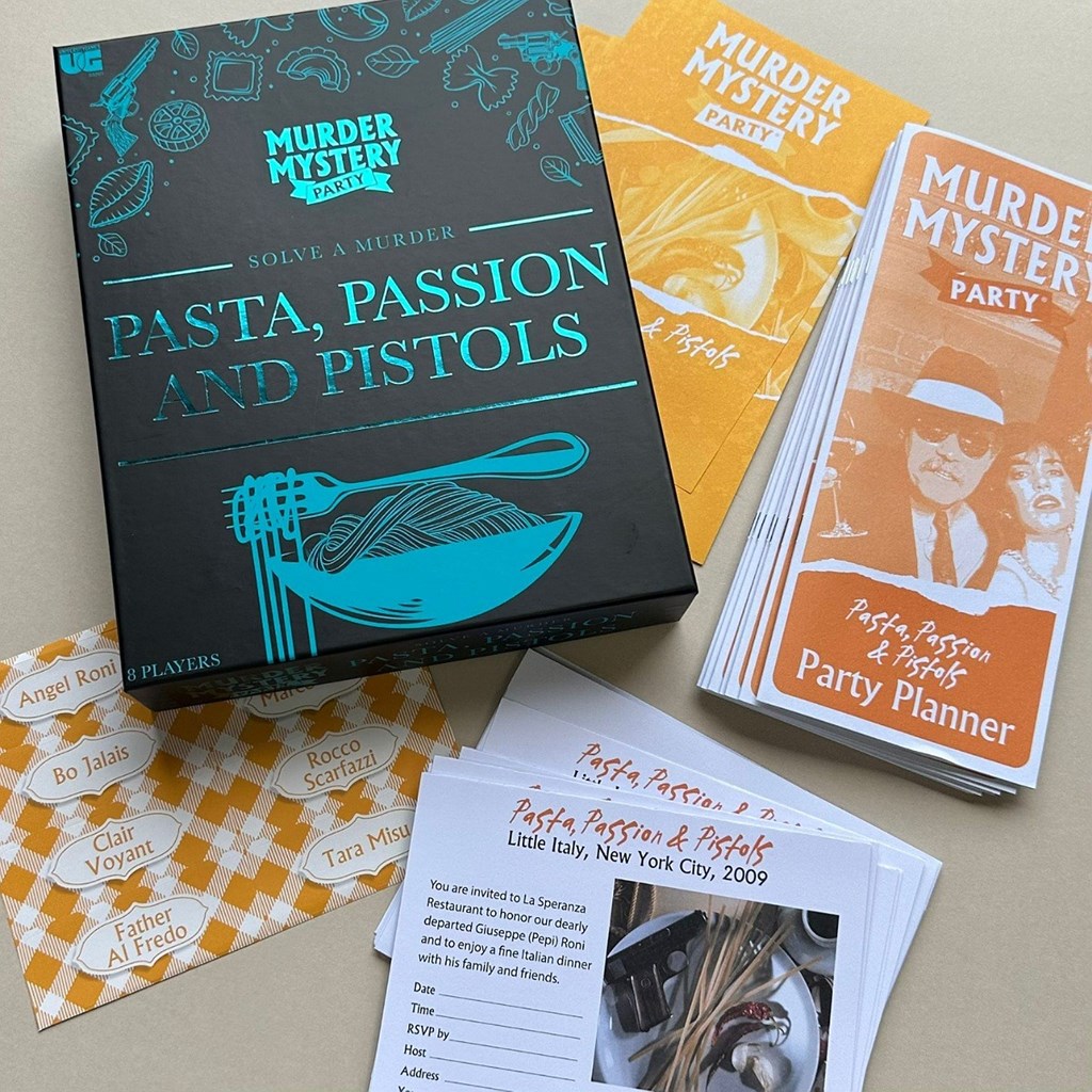 Murder Mystery Party Game Pasta, Passion and Pistols