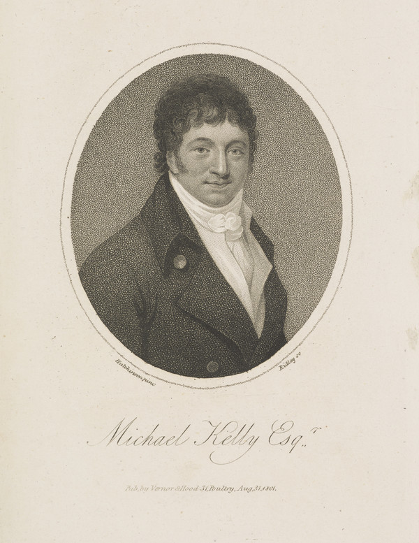Michael Kelly, 1762 1826. Singer by Ridley National Galleries of