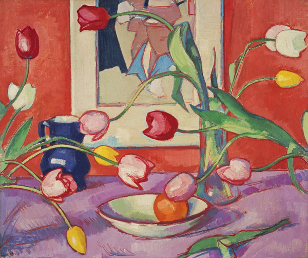 Tulips - The Blue Jug by Samuel John Peploe | National Galleries