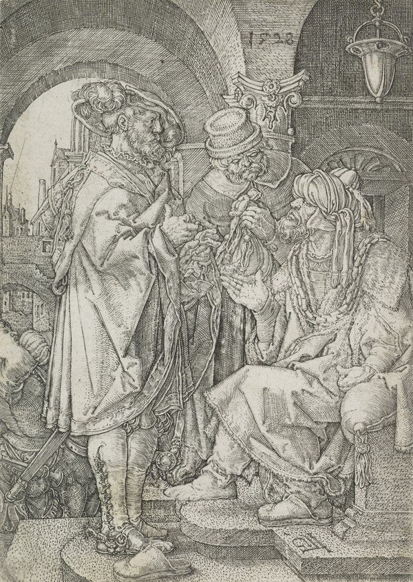 Joseph Selling Corn to his Brothers by Heinrich Aldegrever 