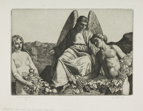 Book Five. Adam and Eve Entertain Raphael: Illustration to