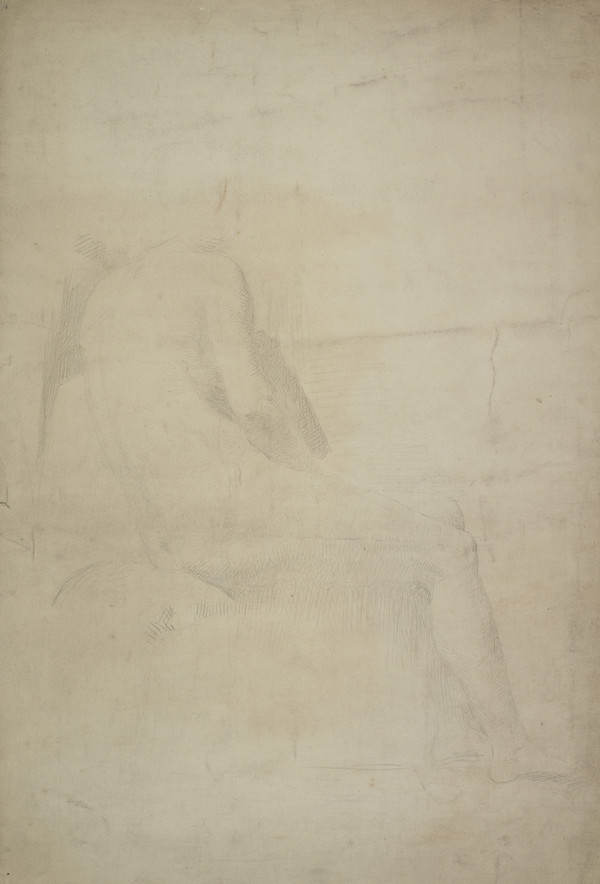 Trustees' Academy Drawing. Seated Male Nude from behind by William