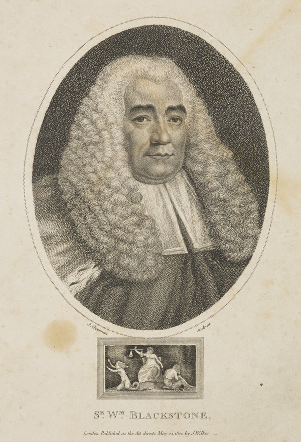 The Honourable Sir William Blackstone, 1723 1780. Judge; Author of