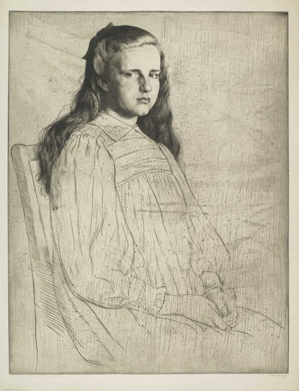Lithographie William Strang - Nu Féminin (1904), Signée, Passepartout, Format Petit, érotique