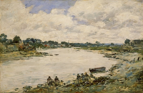 Washerwomen on the Banks of the Touques by Louis-Eugène