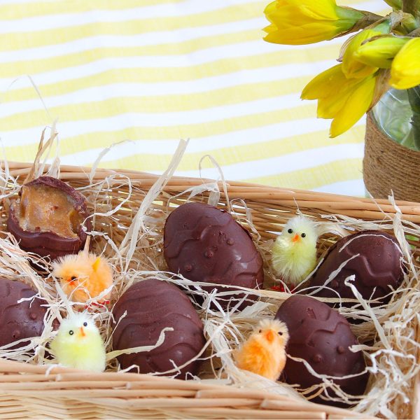 Peanut Butter Caramel Filled Easter Eggs