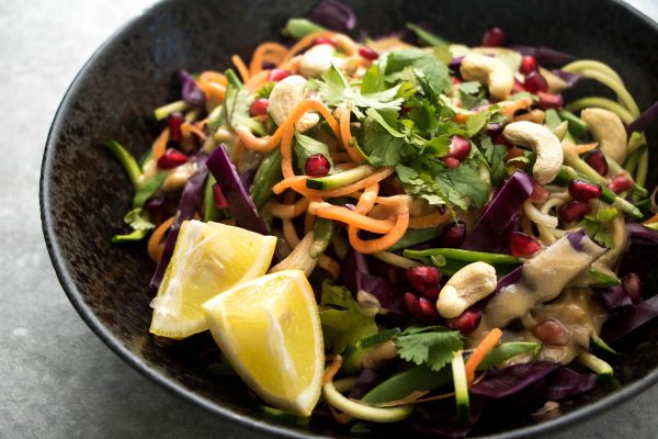 Cashew satay noodle salad