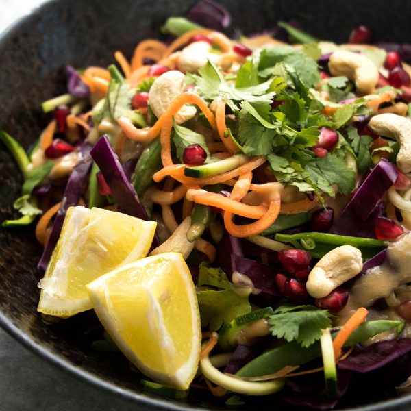 Cashew satay noodle salad