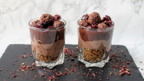 Double Chocolate & Cherry Cheesecake Pots