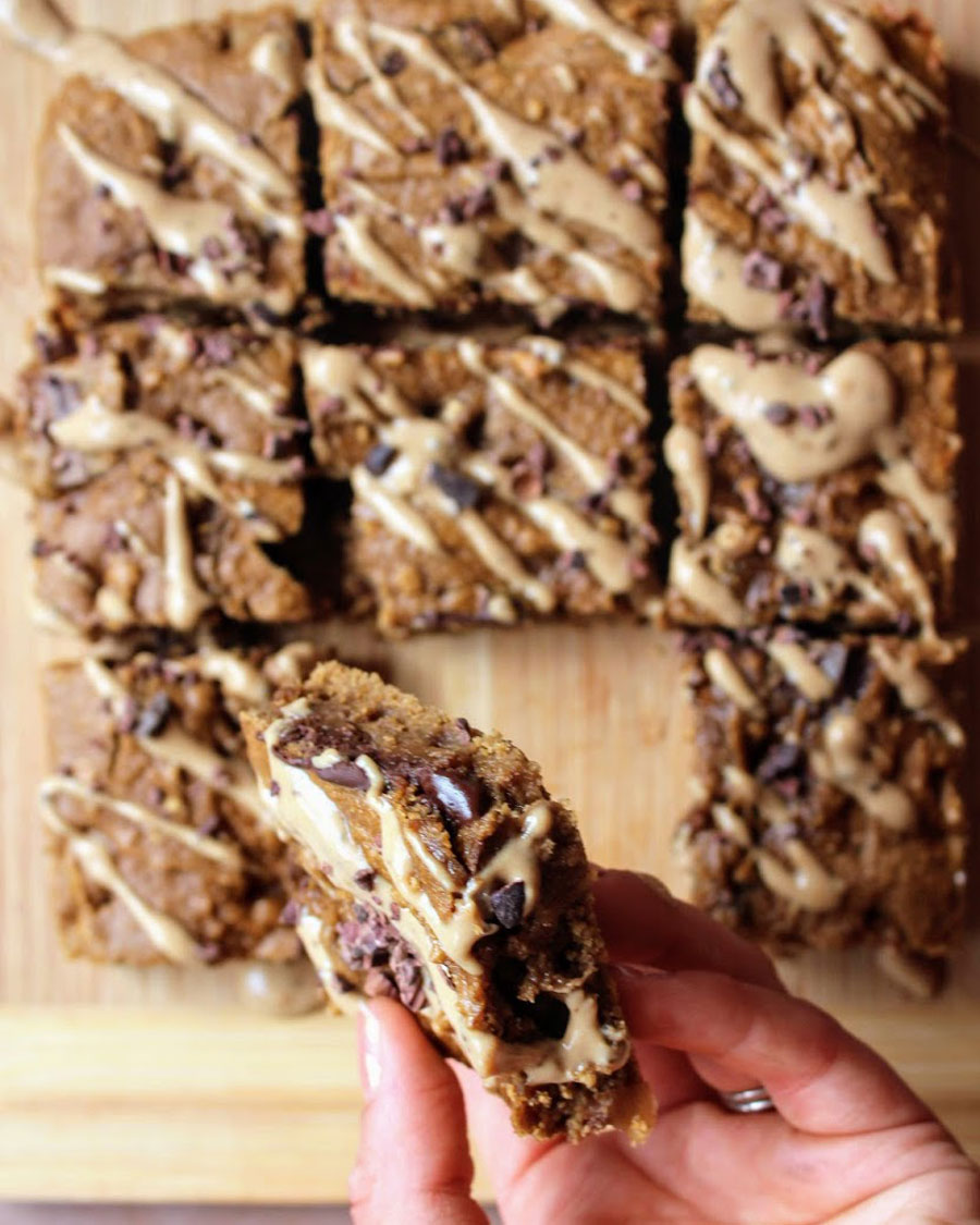 Pear, Dark Chocolate & Mocha Blondies Ninja Kitchen