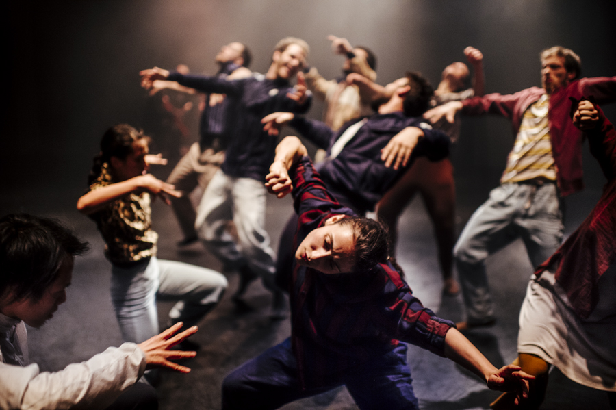 Production photo for Grand Finale, a large group of people dancing on a big stage.