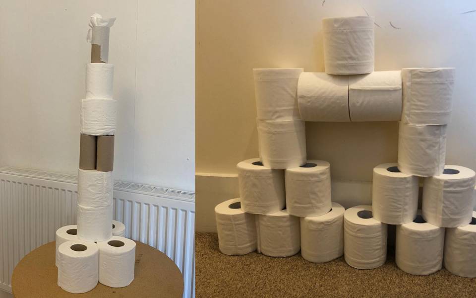 toilet paper stacking