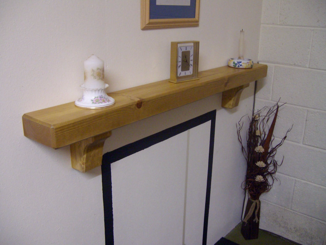 Pine Mantel Shelf inc Corbels Cottage
