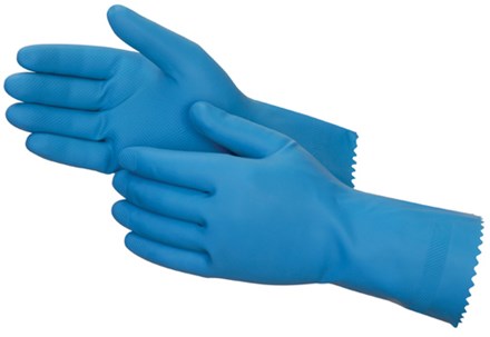 Gloves, Rubber, Premier, Blue, 12 Pairs