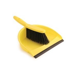 Dust Pan & Brush Set, Soft, Yellow