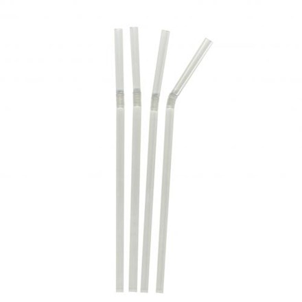 Bar Supp. Straws, Clear, Bendy, 6mm, 20cm/8", 250