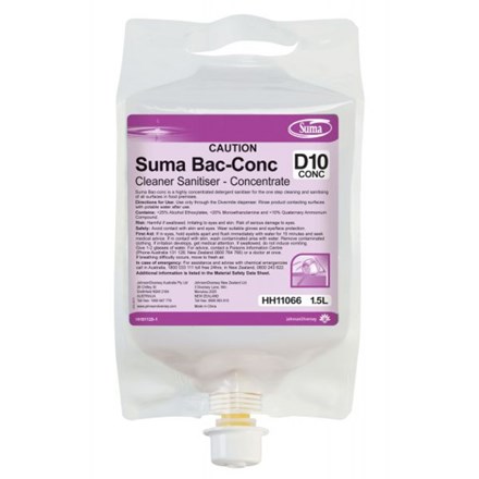 Detergent, Disinfectant, Suma Bac D10, Conc, 4 x 1.5Ltr