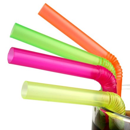 Bar Supp. Straws, Fluorescent, Bendy, 6mm, 21cm/8", 250