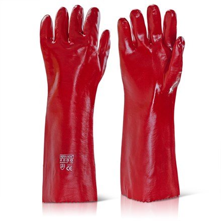 Gloves, Vychem Gauntlet, Red, 18", Pair