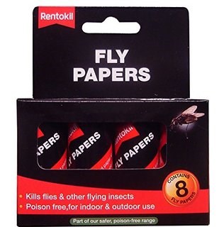 Insect Control, Fly Papers, Rentokill, Toxic Free, 8 Rolls