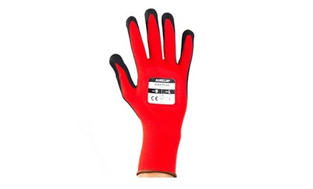 Gloves, Flex Plus, Nylon, Sandy Nitrile Coated, Red, 12 Pairs Per Pack