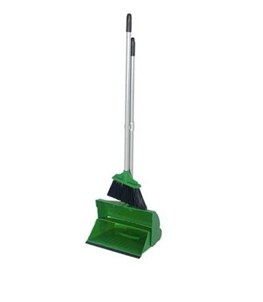 Lobby Pan, 10", L/Weight, Dust Pan & Brush Set, Green