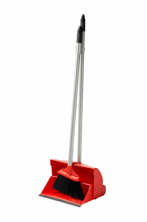 Lobby Pan, 10", L/Weight, Dust Pan & Brush Set, Red