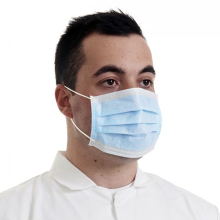 Safety Wear, Masks, Disposable, 3Ply, Blue, 50