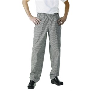 Catering Wear, Baggy Trousers, Sml Chk Black, Medium