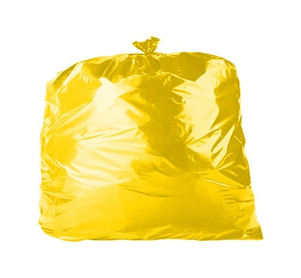 Refuse Sacks, Yellow, 18x29x38, 200 Bags
