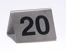 Tableware, Table Numbers, S/S, 11-20