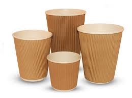 Cups, Paper, Hot, Kraft Ripple, 12oz/340ml., 500