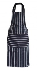 Catering Wear, Butchers Apron, Navy & White Stripe